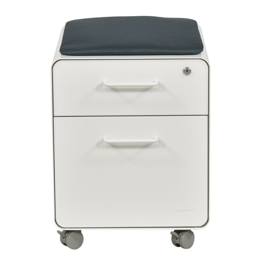 Storage Poppin  | Poppin Mini Stow 2-Drawer Rolling File Cabinet