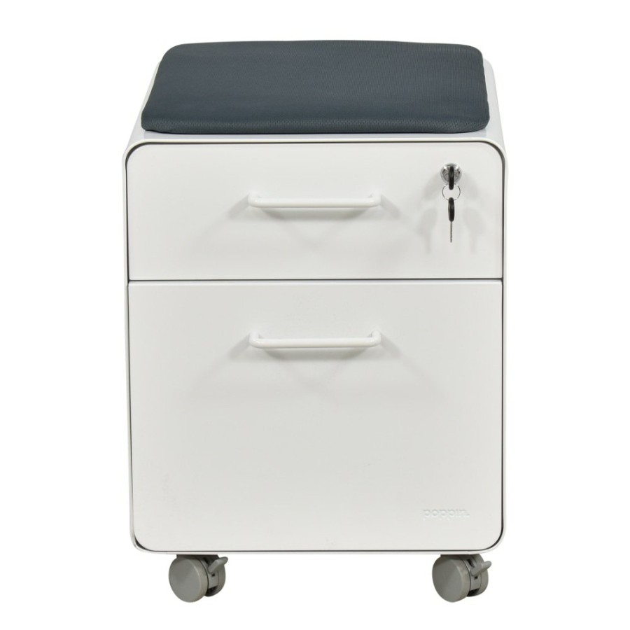 Storage Poppin  | Poppin Mini Stow 2-Drawer Rolling File Cabinet