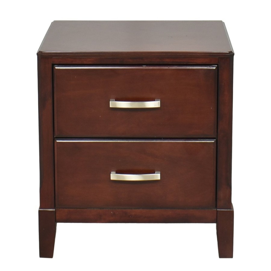 Tables Raymour & Flanigan  | Raymour & Flanigan Transitional Two Drawer Nightstand