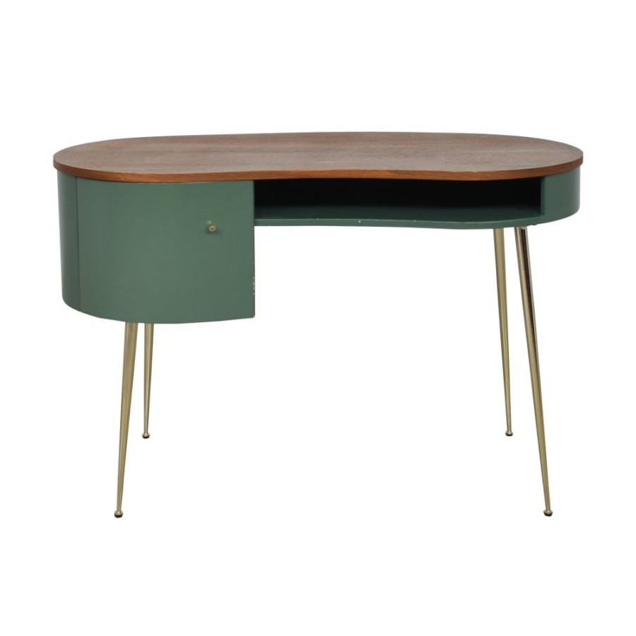 Tables Homary  | Homary Mid-Century Curved Writing Desk With Shelf