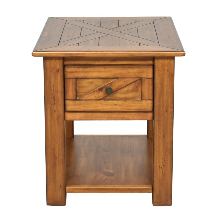 Tables Raymour & Flanigan  | Raymour & Flanigan Rustic Single Drawer End Table