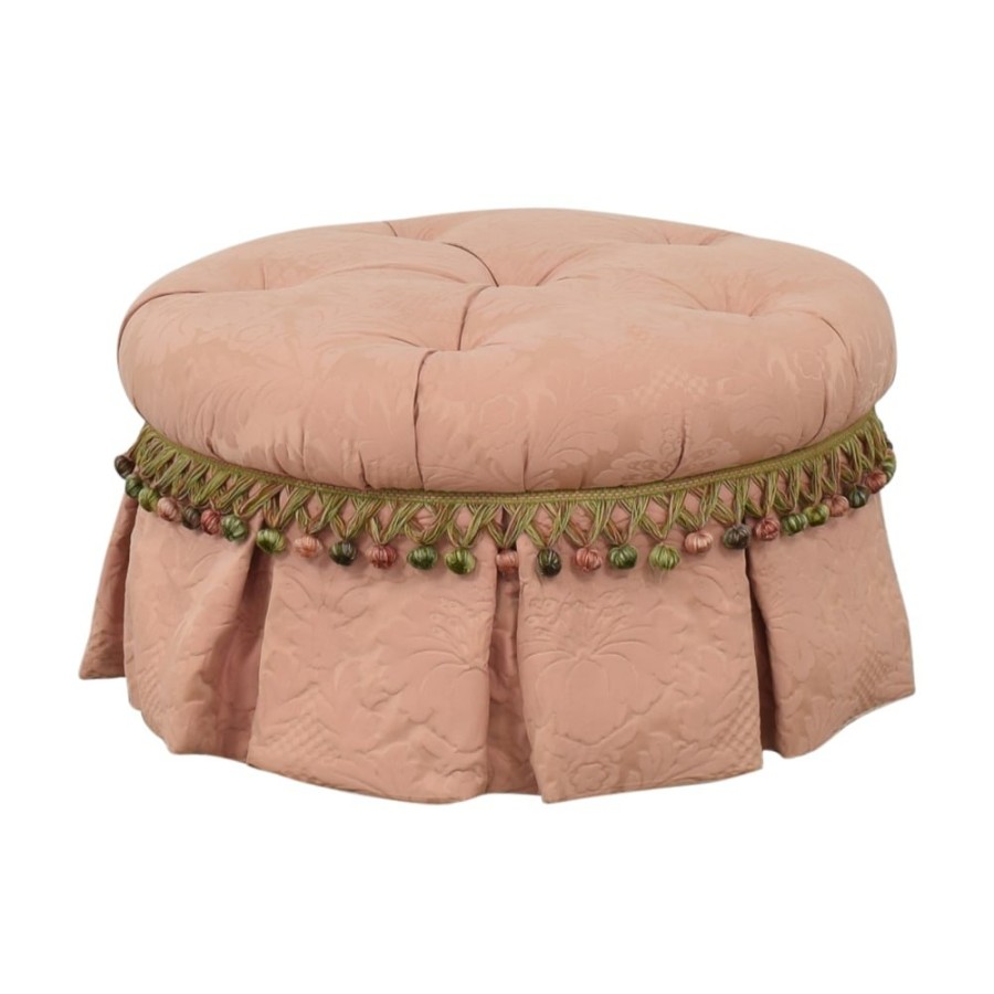 Storage Unknown  | Custom Round Skirted Ottoman