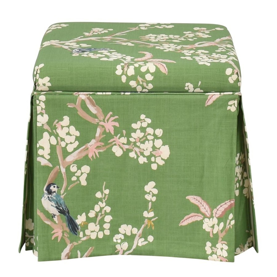 Storage The Inside  | The Inside Jade Cherry Blossom Skirted Storage Ottoman