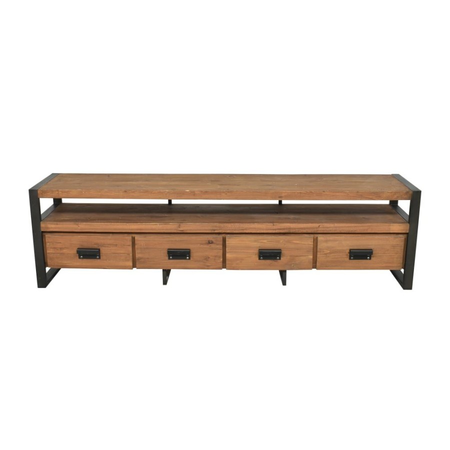 Storage Unknown  | Industrial Four Drawer Media Console