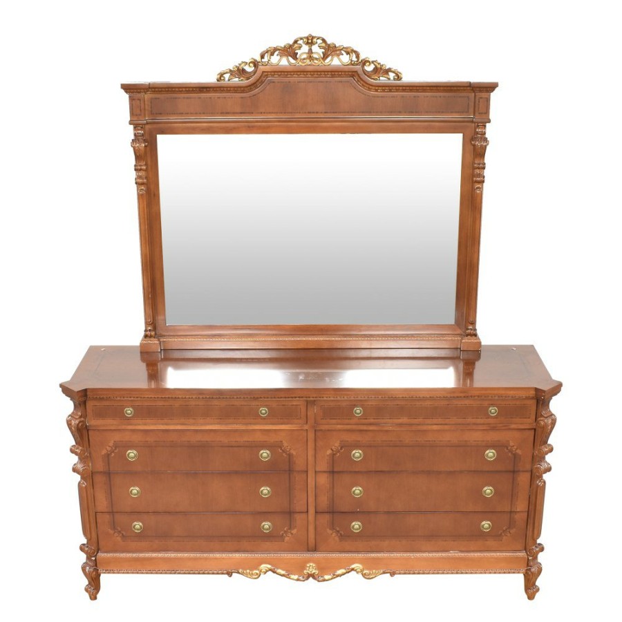 Storage Unknown  | Traditional Eight Drawer Dresser With Mirror