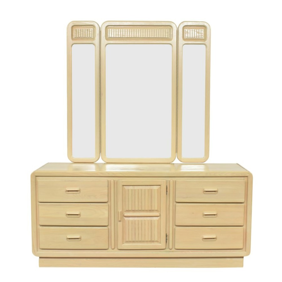 Storage Keller  | Keller Mid Century Six Drawer Dresser With Mirror