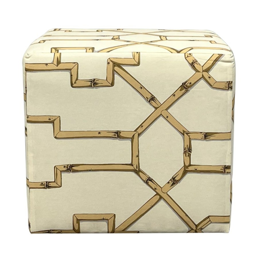 Storage The Inside  | The Inside Tan Baldwin Bamboo Cube Ottoman