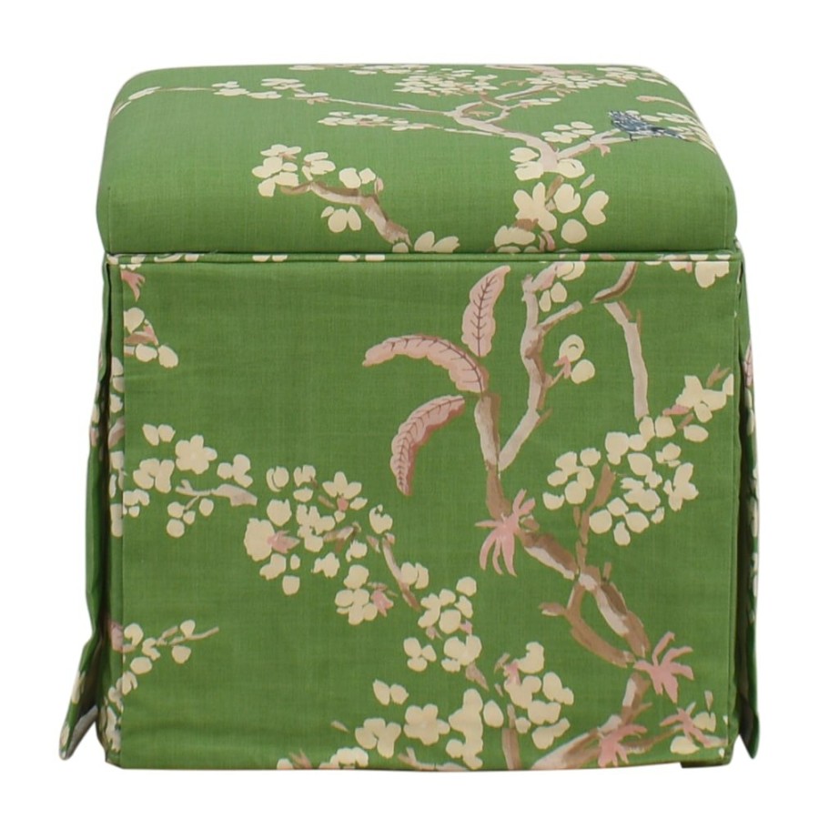 Storage The Inside  | The Inside Jade Cherry Blossom Skirted Storage Ottoman