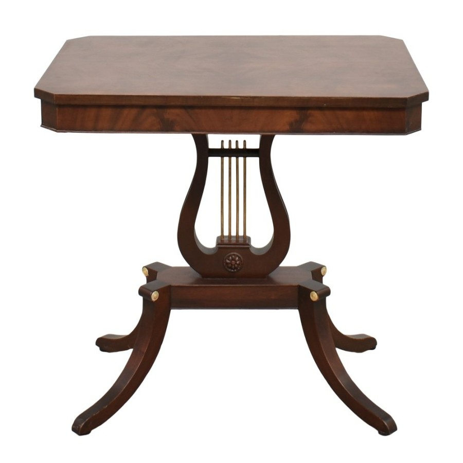 Tables Unknown  | Duncan Phyfe-Style Lyre Occasional Table