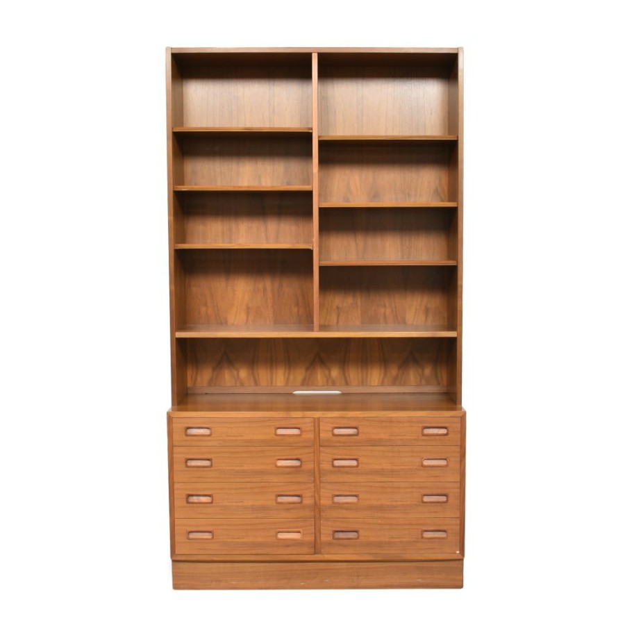 Storage Unknown  | Vintage Mid Century Modern Bookcase With Drawers