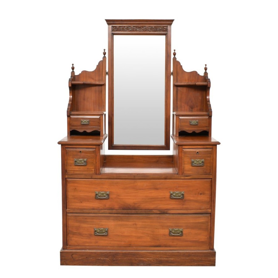 Storage Unknown  | Vintage Victorian-Style Four Drawer Dresser With Mirror