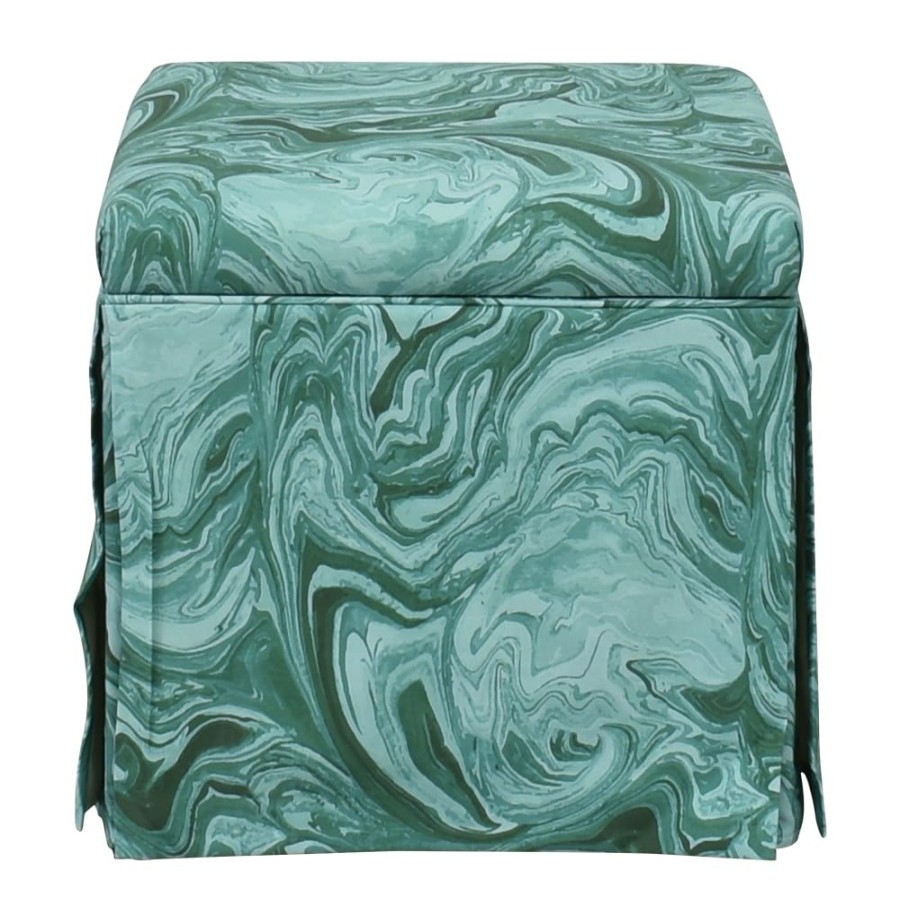 Storage The Inside  | The Inside Malachite Skirted Storage Ottoman