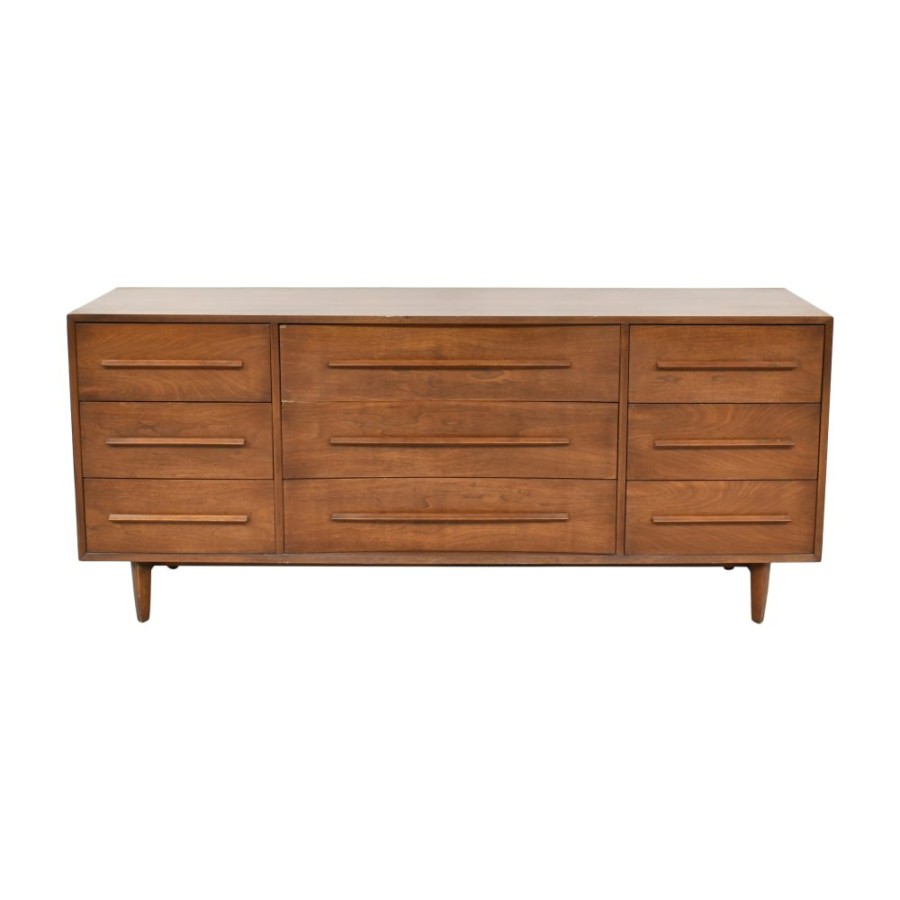 Storage Widdicomb  | Widdicomb Nakashima-Style Mid Century Nine Drawer Dresser