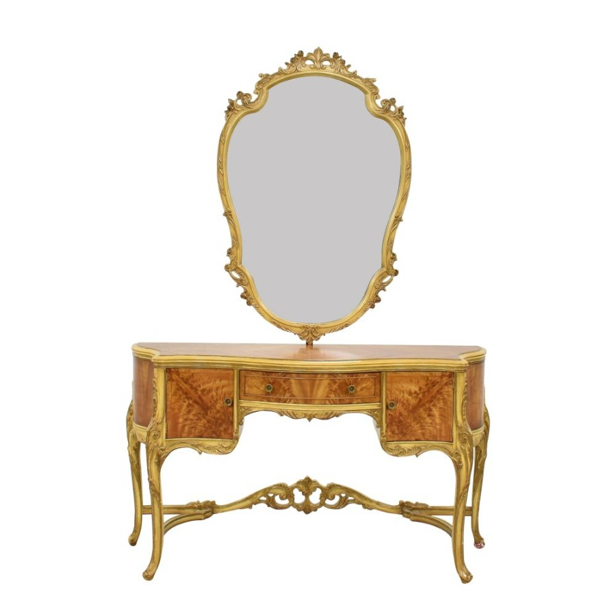 Tables Unknown  | Vintage Baroque Style Vanity With Mirror