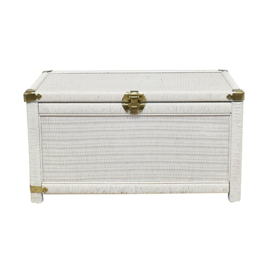 Storage Unknown  | Vintage White Wicker Trunk