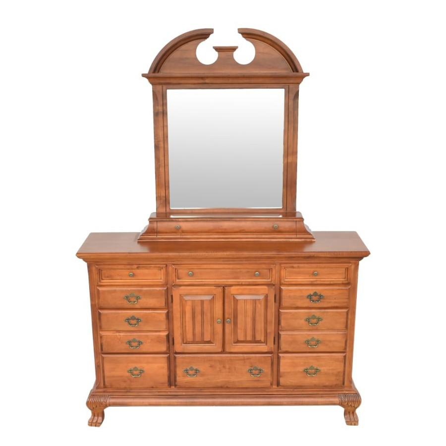 Storage Unknown  | Chippendale Eleven Drawer Dresser With Mirror