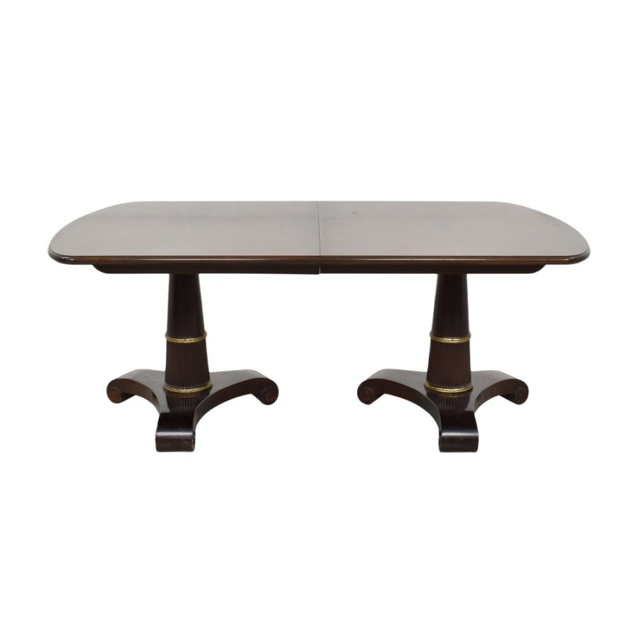 Tables Baker Furniture  | Baker Furniture Double Pedestal Extendable Dining Table