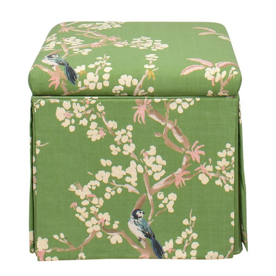 Storage The Inside  | The Inside Jade Cherry Blossom Skirted Storage Ottoman