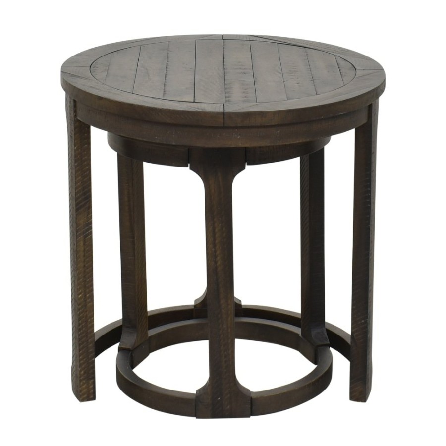 Tables Raymour & Flanigan  | Raymour & Flanigan Korda Round Nesting End Table