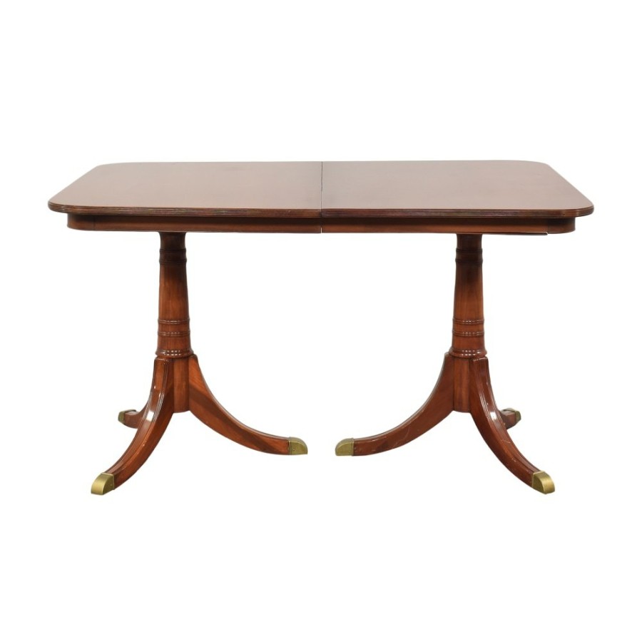 Tables Unknown  | Regency-Style Double Pedestal Extendable Dining Table