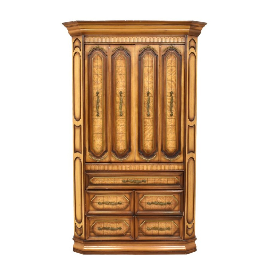 Storage Unknown  | Vintage Carved Four Drawer Armoire