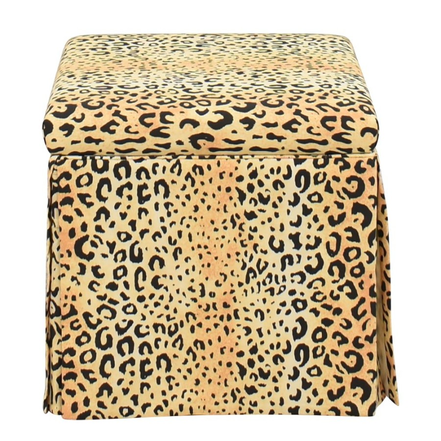 Storage The Inside  | The Inside Leopard Skirted Storage Ottoman