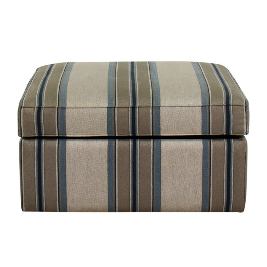 Storage Unknown  | Upholstered Striped Storage Ottoman