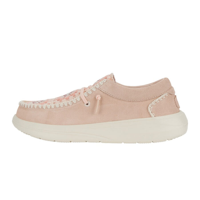 Wendy Comf Suede Crochet – Pale Pink/Multi