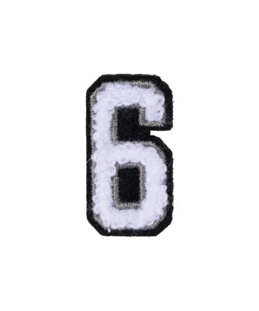 Number 6 Patch – 6 Black/White