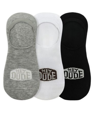 HEYDUDE No Show Sock 3 Pack – Multi Grey/White/Black