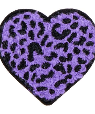 Purple Cheetah Heart Patch – Purple/Multi