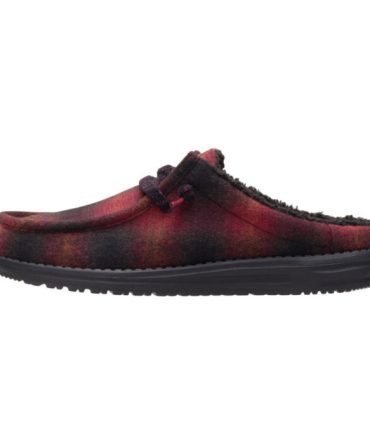 Wally Slip Cozy Plaid – Red Plaid/Black