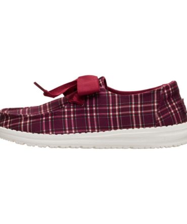 Wendy Holiday Bow – Red Plaid/Burgundy