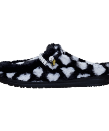 Wendy Slipper Hearts – Black/White